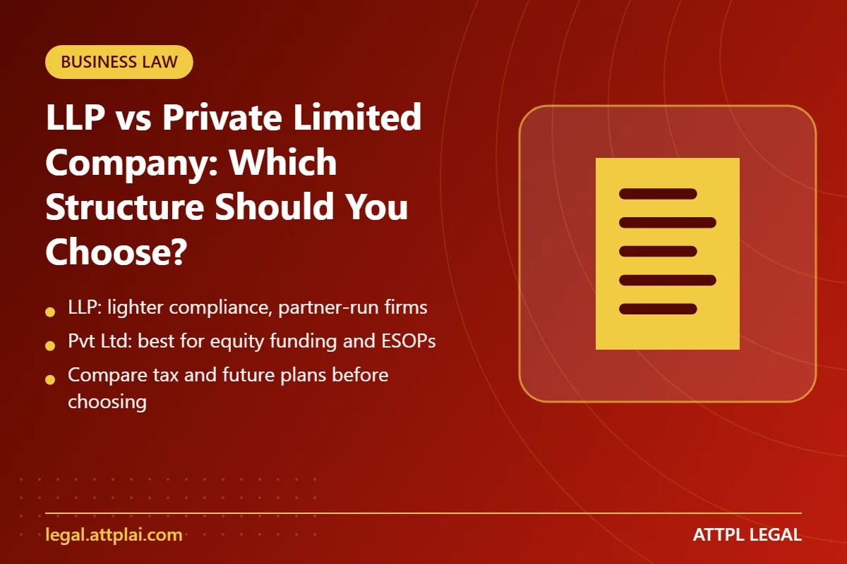LLP vs Private Limited Company: Which Structure Should You Choose? - key points