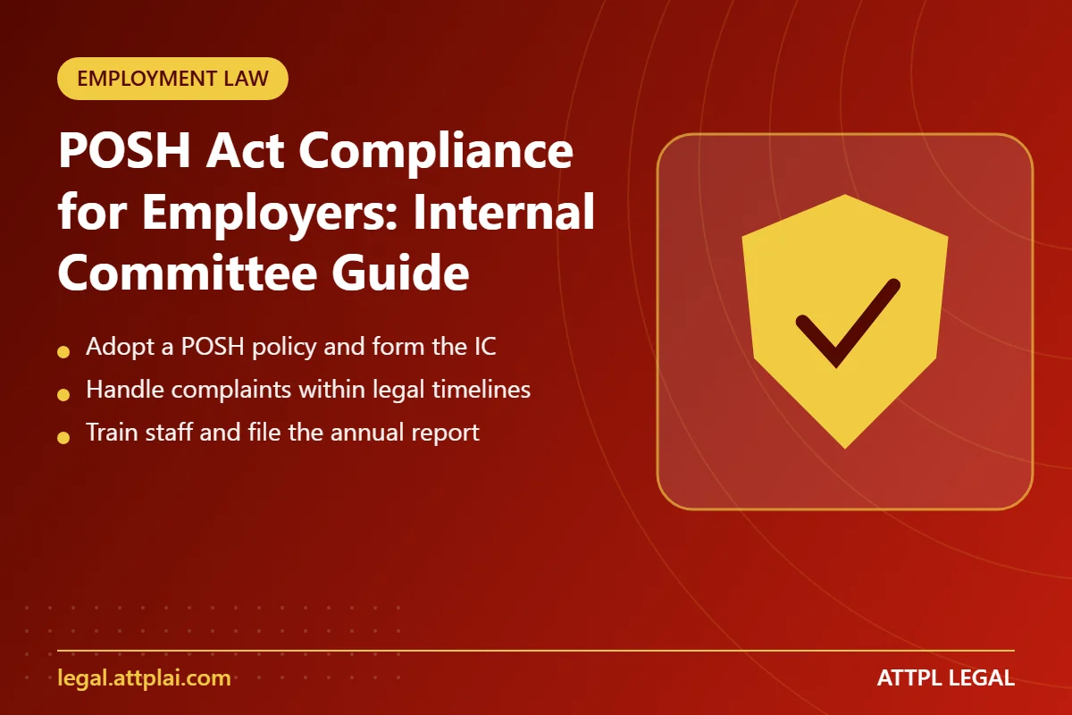 POSH Act Compliance for Employers: Internal Committee Guide - key points
